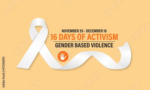16 Days of Activism are observed to raise awareness of gender-based violence During the month of November 25 through December 10. Banner poster, flyer and background design template. Vector.
