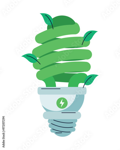 light bulb with leaves for save energy