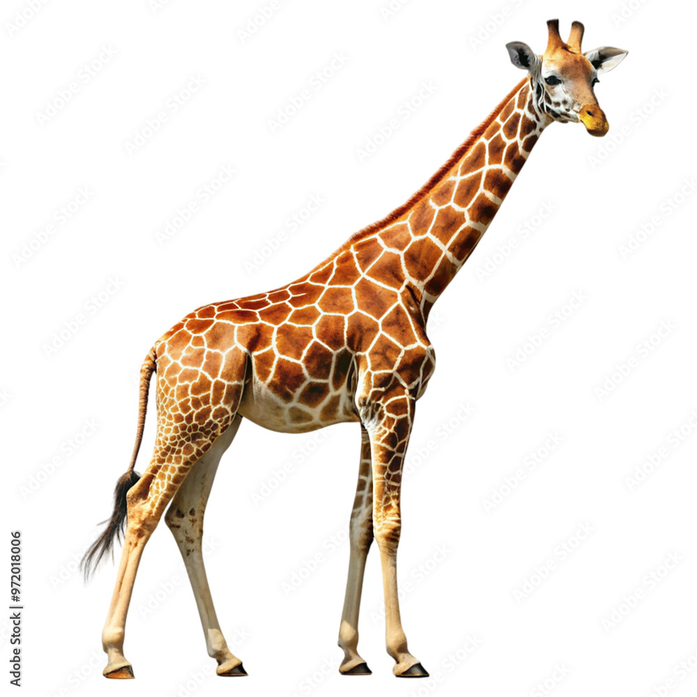 Fototapeta premium Giraffe Isolated on transparent background.