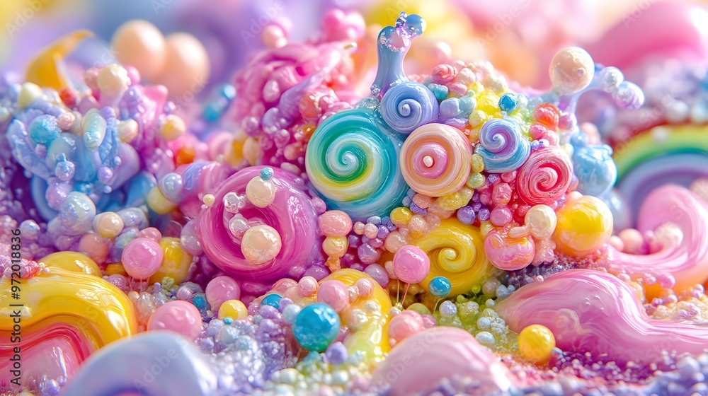 Abstract Colorful Swirls Bubbles and Texture Abstract Colorful Swirls Bubbles and Texture