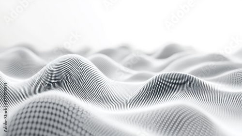 Abstract illustration of undulating surface patterns created with dots against a light background