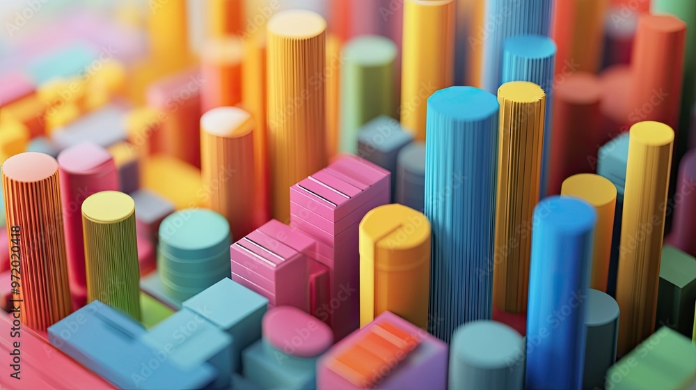Abstract 3D infographic of business costs in a colorful format, isolated with copy space. Abstract 3D infographic of business costs in a colorful format, isolated with copy space.