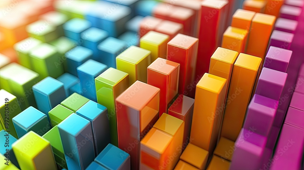 Obraz premium Abstract 3D infographic of business costs in a colorful format, isolated with copy space.