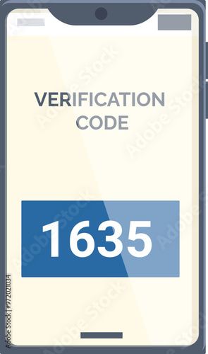 Smartphone is displaying a verification code needed to log in, ensuring secure two factor authentication