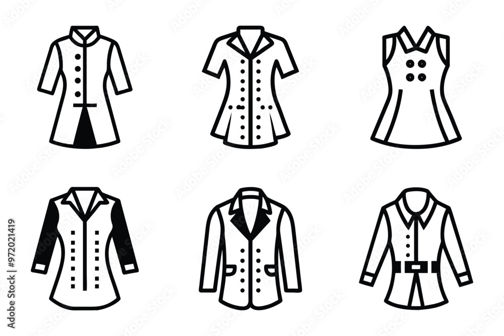 Clothing icon bundle set in vector style Clothing icon bundle set in vector style