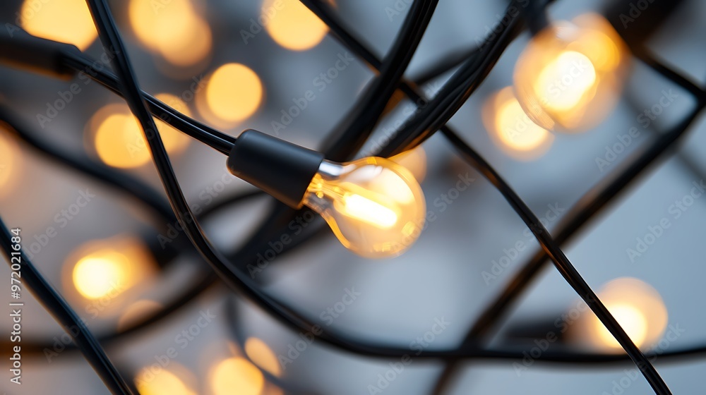 Close-up of Illuminated String Lights Close-up of Illuminated String Lights