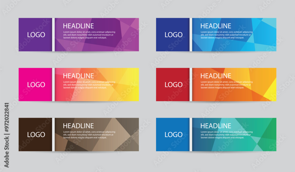 Modern style abstract concepts and colors design elements headers Modern style abstract concepts and colors design elements headers