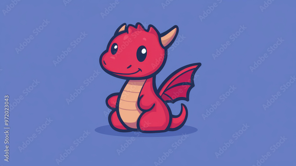 Obraz premium Fun dragon doodle in vibrant colors, perfect for tshirts, mobile apps, and UI designs. A playful addition to any project
