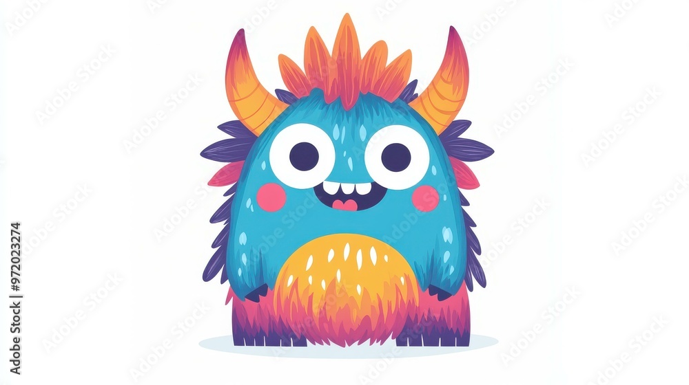 A vibrant monster leaps from a childs dreams, bright colors and fun textures create a whimsical visual delight. A vibrant monster leaps from a childs dreams, bright colors and fun textures create a whimsical visual delight.