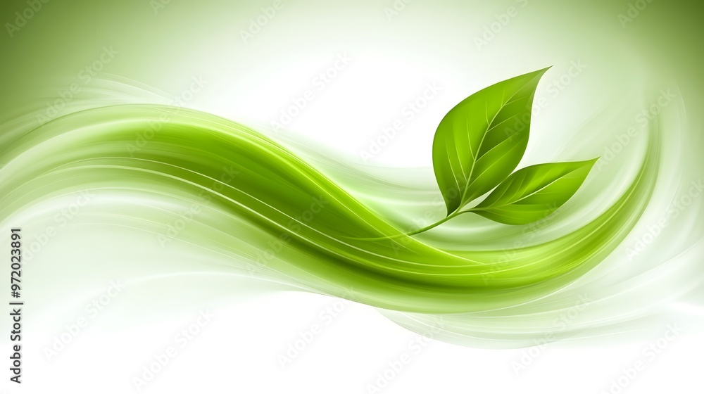 Green Leaf Abstract Wave Background Design Green Leaf Abstract Wave Background Design