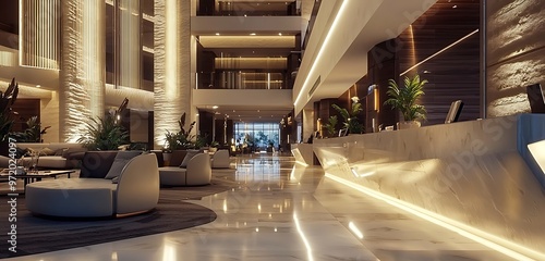 LED lighting in a modern hotel lobby creating a luxurious feel.