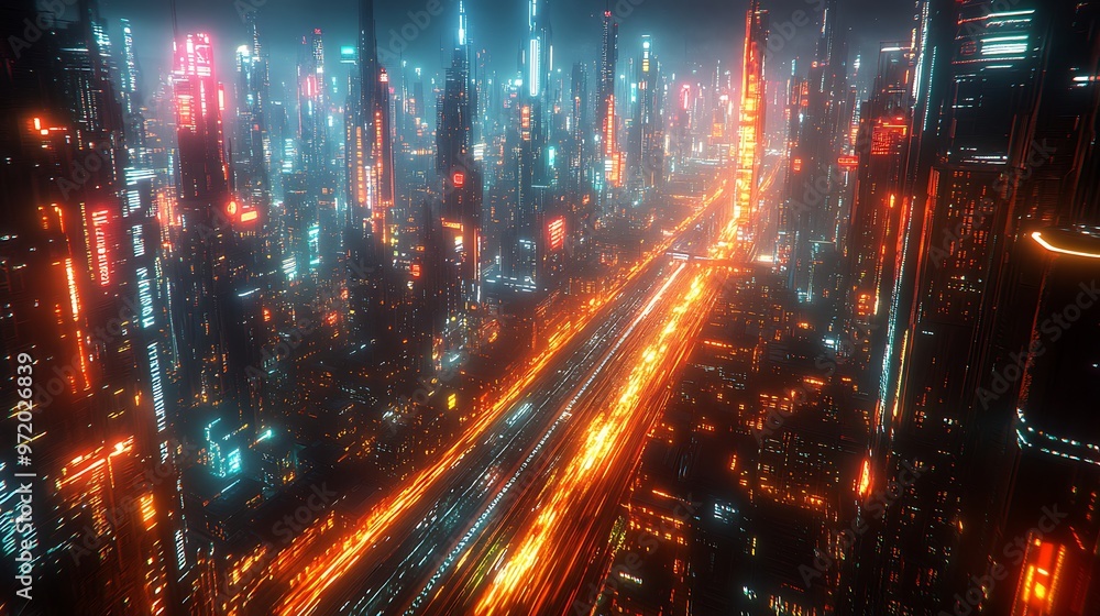 A dynamic, high-tech city glowing with pulsing light from communication hubs as data flows seamlessly through the network. The neon-lit streets and skyscrapers pulse with energy, A dynamic, high-tech city glowing with pulsing light from communication hubs as data flows seamlessly through the network. The neon-lit streets and skyscrapers pulse with energy,
