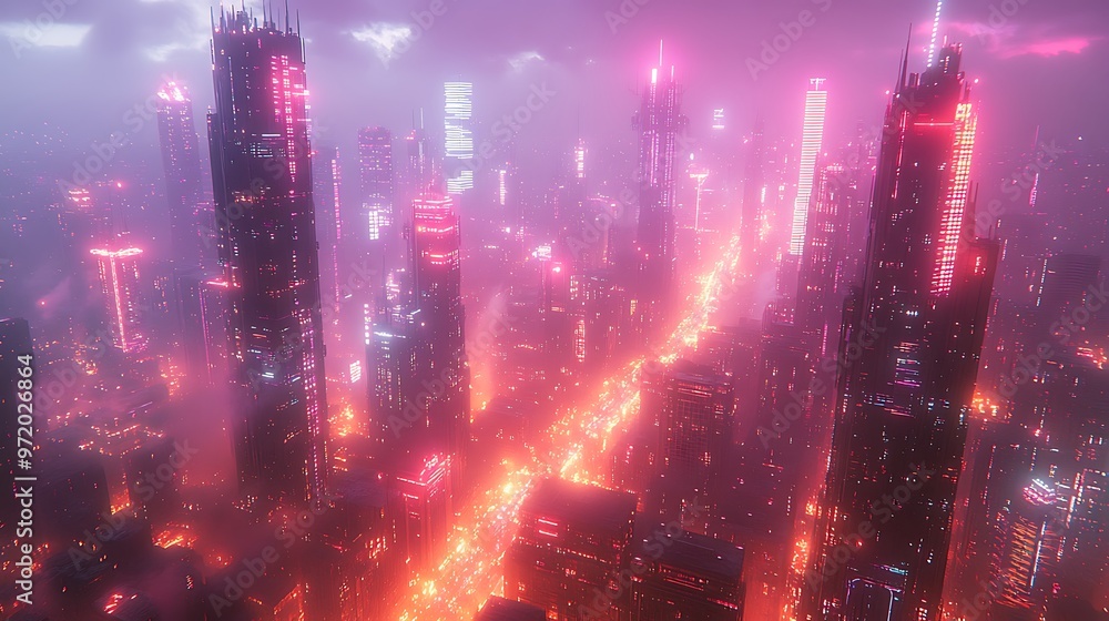 A dynamic, high-tech city glowing with pulsing light from communication hubs as data flows seamlessly through the network. The neon-lit streets and skyscrapers pulse with energy, A dynamic, high-tech city glowing with pulsing light from communication hubs as data flows seamlessly through the network. The neon-lit streets and skyscrapers pulse with energy,