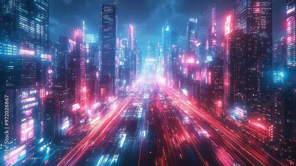 A dynamic, high-tech city glowing with pulsing light from communication hubs as data flows seamlessly through the network. The neon-lit streets and skyscrapers pulse with energy, A dynamic, high-tech city glowing with pulsing light from communication hubs as data flows seamlessly through the network. The neon-lit streets and skyscrapers pulse with energy,