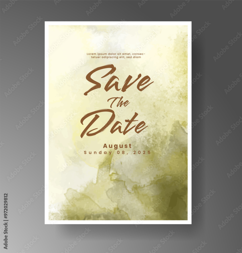 Wedding invitation with Abstract splashed watercolor background Wedding invitation with Abstract splashed watercolor background