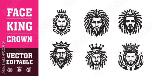 face king crown man vector illustration sillhoute photo