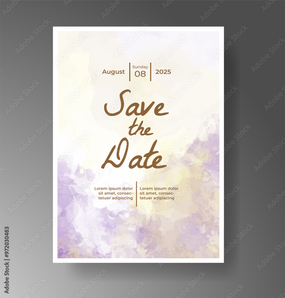Wedding invitation with Abstract splashed watercolor background Wedding invitation with Abstract splashed watercolor background