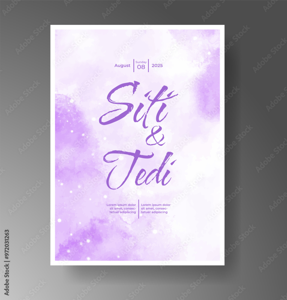 Wedding invitation with Abstract splashed watercolor background Wedding invitation with Abstract splashed watercolor background