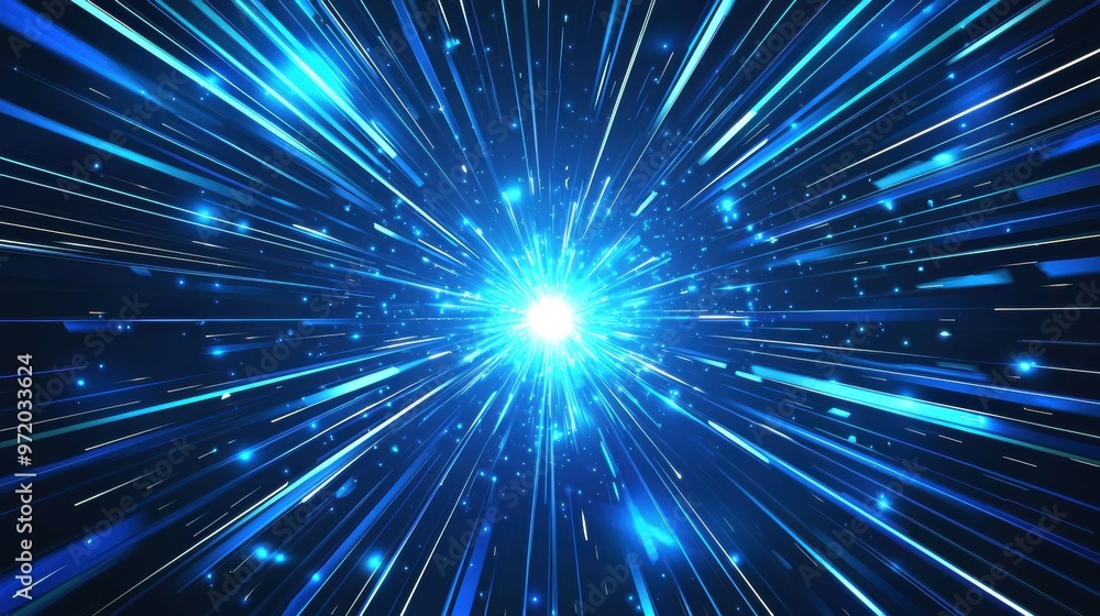 Naklejka premium Powerful Cosmic Explosion of Luminous Energy and Radiance in Abstract Space