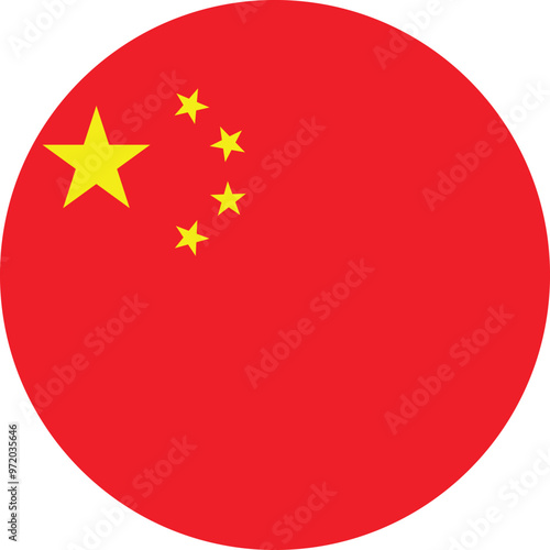 National circular flag of China vector design and illustration , Circular flag flat design