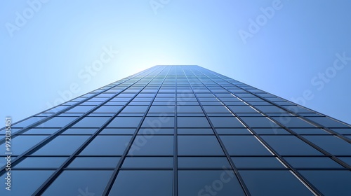 Low-Angle View of a Modern Glass Skyscraper