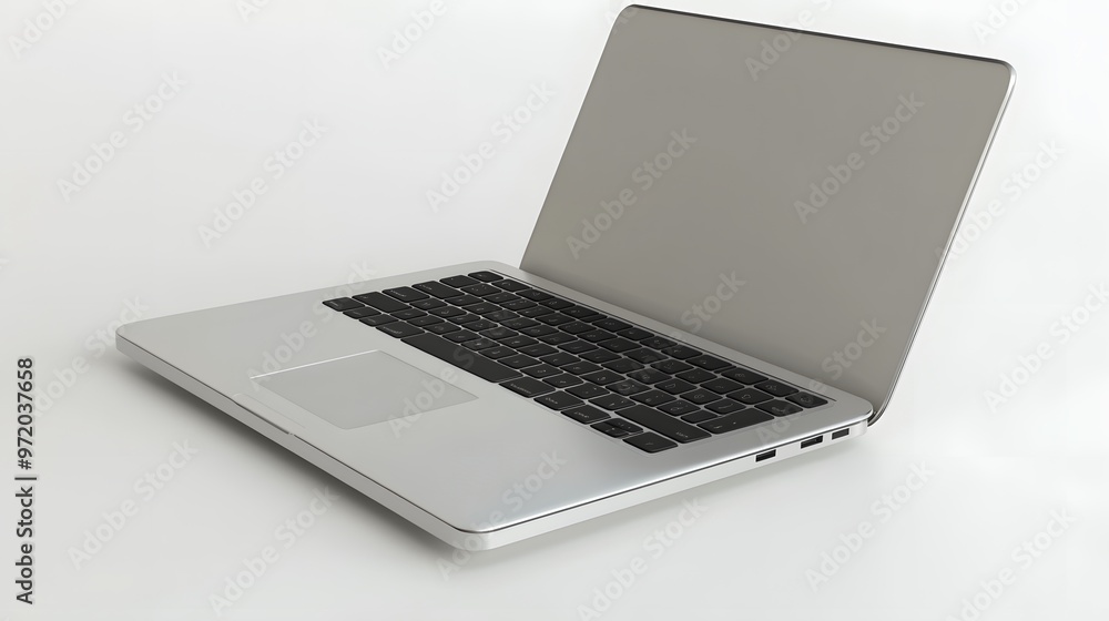 19. A realistic 3D render of a sleek modern laptop with a closed lid, isolated on a pristine white background 19. A realistic 3D render of a sleek modern laptop with a closed lid, isolated on a pristine white background