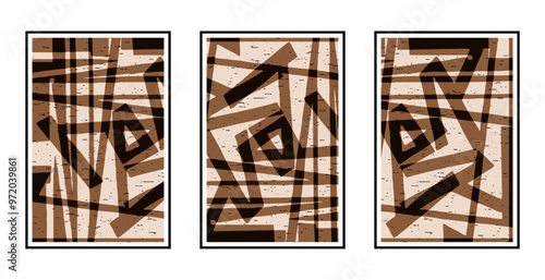 Set of 3 Abstract pattern. Illustration for printing on wall decorations. For use in graphics.