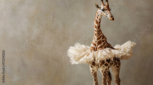 “Graceful Heights: Giraffe’s Ballet Performance” photo