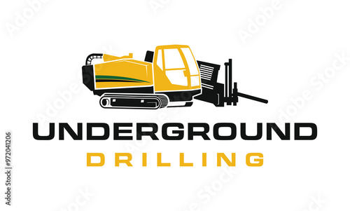 Fiber Optic underground horizontal drilling laying machine logo design excavator heavy equipment