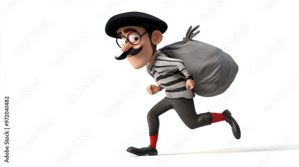 Cartoon Thief Running. Cartoon Thief Running.