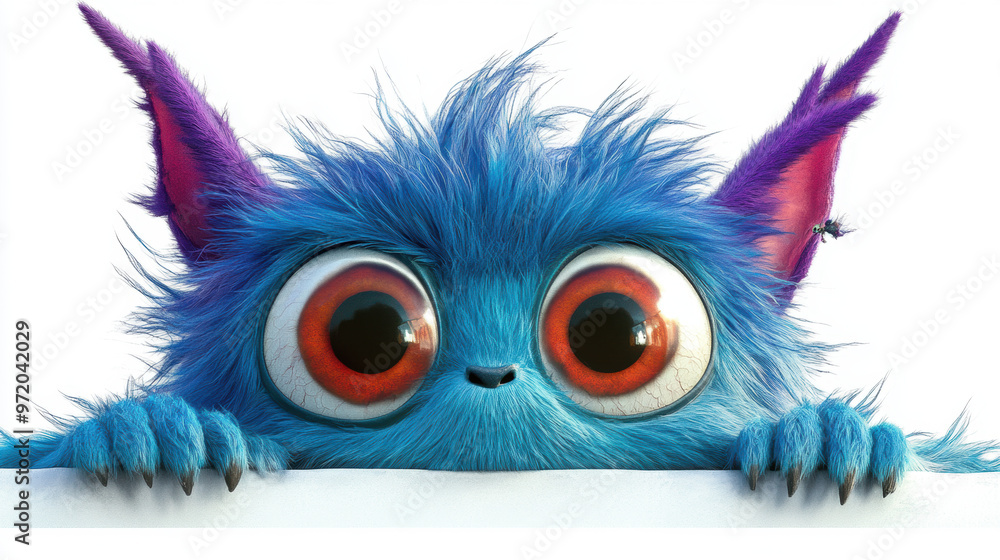 Fototapeta premium Cute Blue Monster.