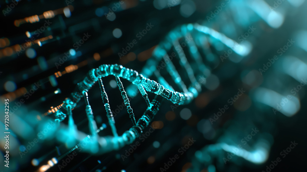 DNA strands displayed in a high-tech interface, neon blue and green, DNA strands displayed in a high-tech interface, neon blue and green,