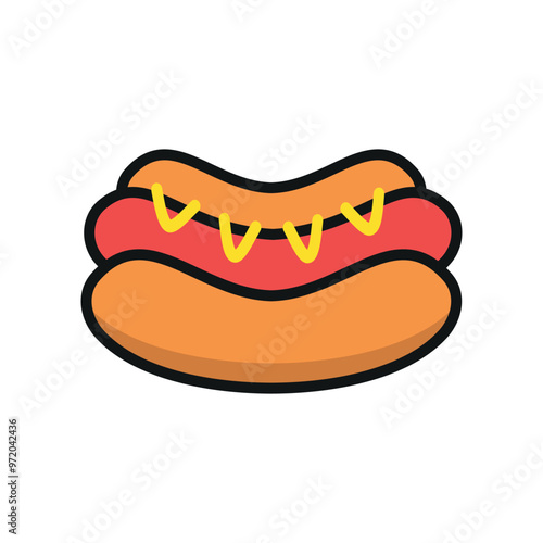 Hot dog food beverage icon vector basic design simple and modern concept