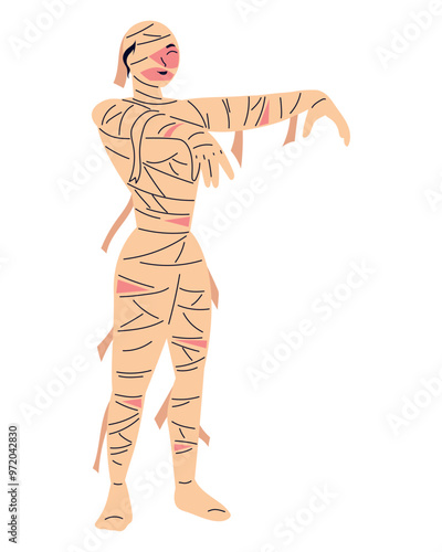 funny woman in mummy disguise