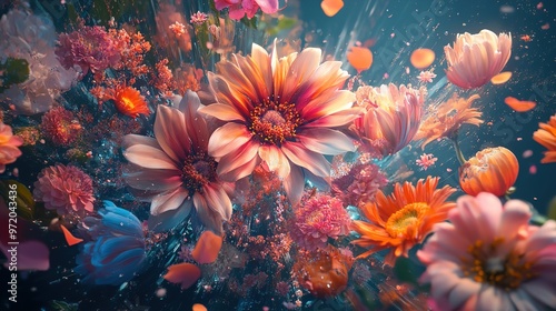 The explosion of flowers