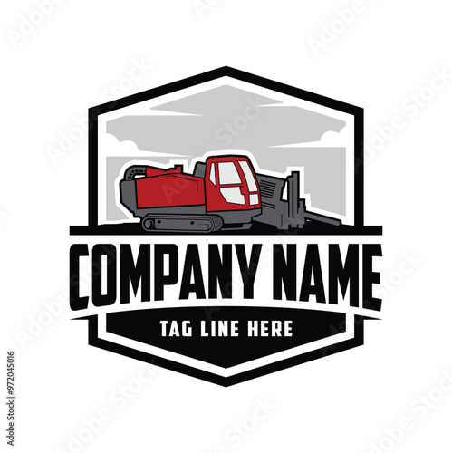 Fiber Optic underground horizontal drilling laying machine logo design excavator heavy equipment