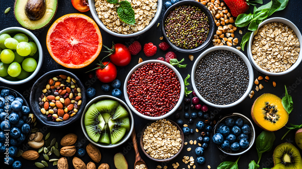 A vibrant assortment of fresh and dried spices including chili peppers, paprika, and herbs, arranged in a bowl with a colorful background showcasing the rich and diverse ingredients used in cooking A vibrant assortment of fresh and dried spices including chili peppers, paprika, and herbs, arranged in a bowl with a colorful background showcasing the rich and diverse ingredients used in cooking