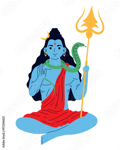 cartoon lord shiva