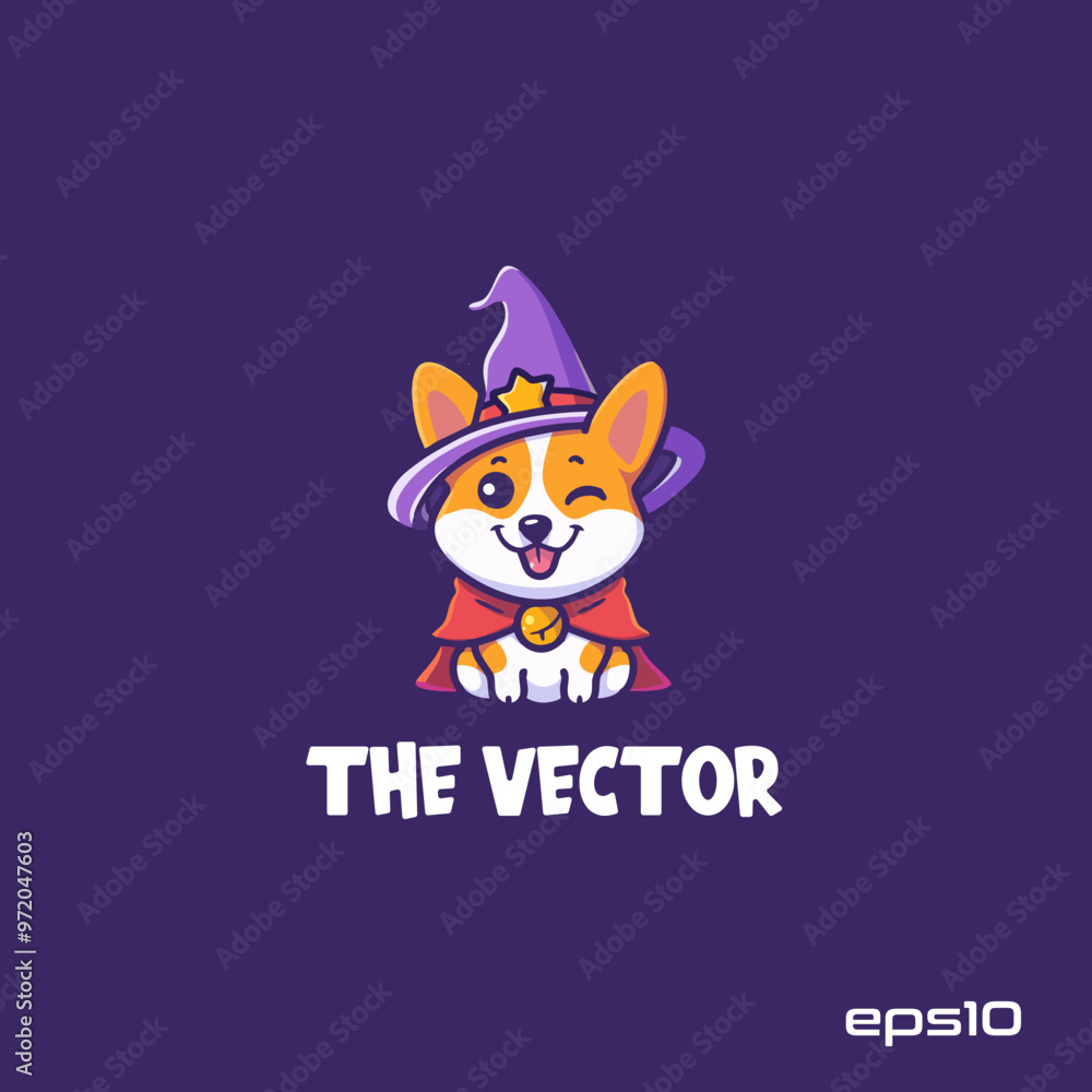 Witch dog logo, vector, mascot, character, cartoon, illustration, eps10 Witch dog logo, vector, mascot, character, cartoon, illustration, eps10
