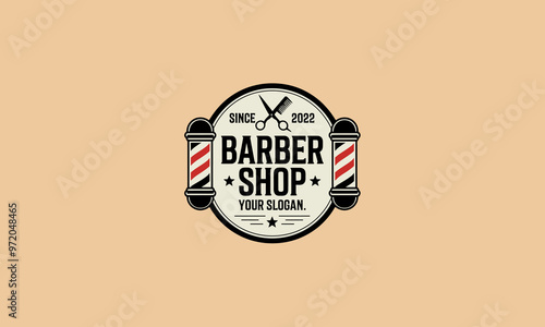 a classic barber shop logo with a vintage style.