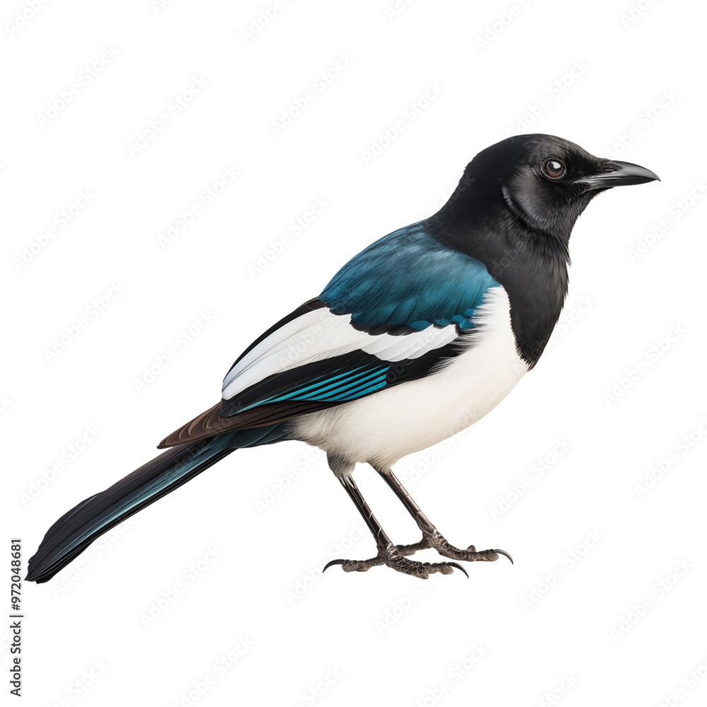 Obraz premium magpie bird transparent background