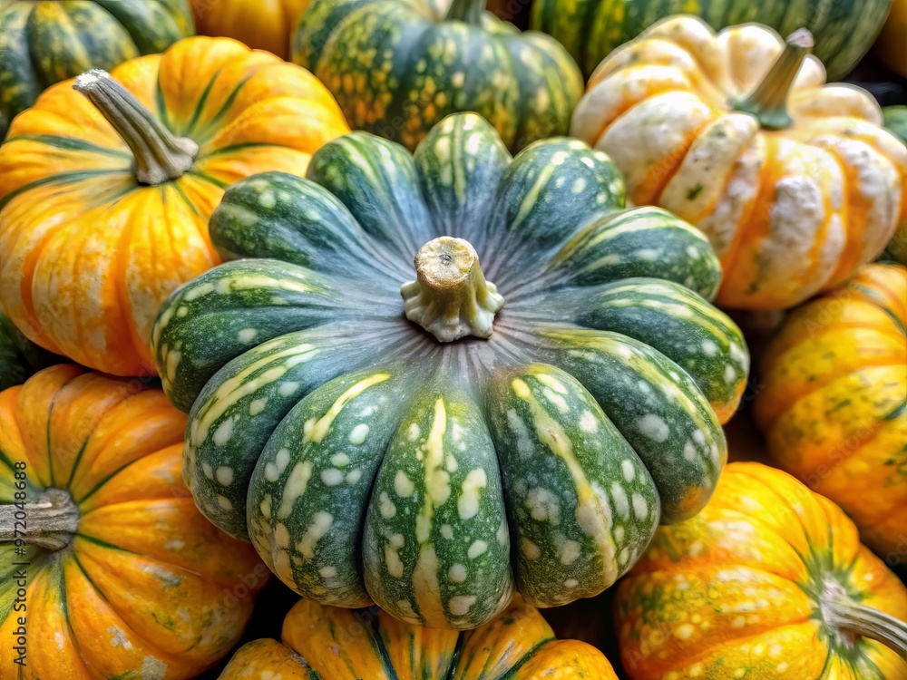 Vining squash produces round, flattened fruit with a muted gray-green skin and a vibrant yellow flesh that transforms into a warm, golden orange when cooked. Vining squash produces round, flattened fruit with a muted gray-green skin and a vibrant yellow flesh that transforms into a warm, golden orange when cooked.