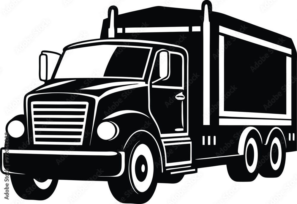 black truck vector illustration silhouette, Print black truck vector illustration silhouette, Print