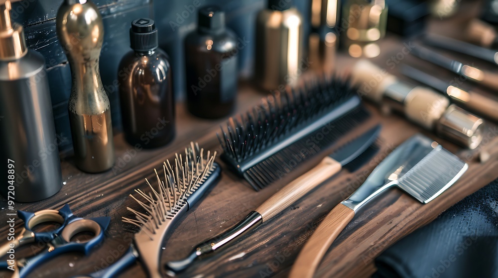 Fototapeta premium Multiple instruments used in hair salons to