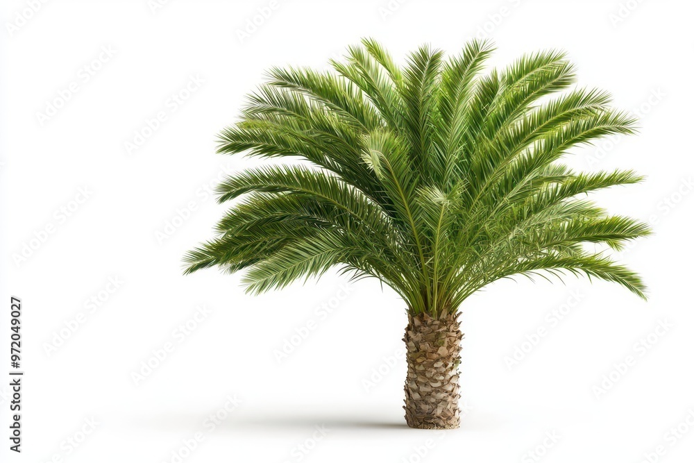 Palm tree isolated on white background, a perfect symbol of tropical nature. Palm tree isolated on white background, a perfect symbol of tropical nature.