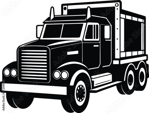 black truck vector illustration silhouette, Print