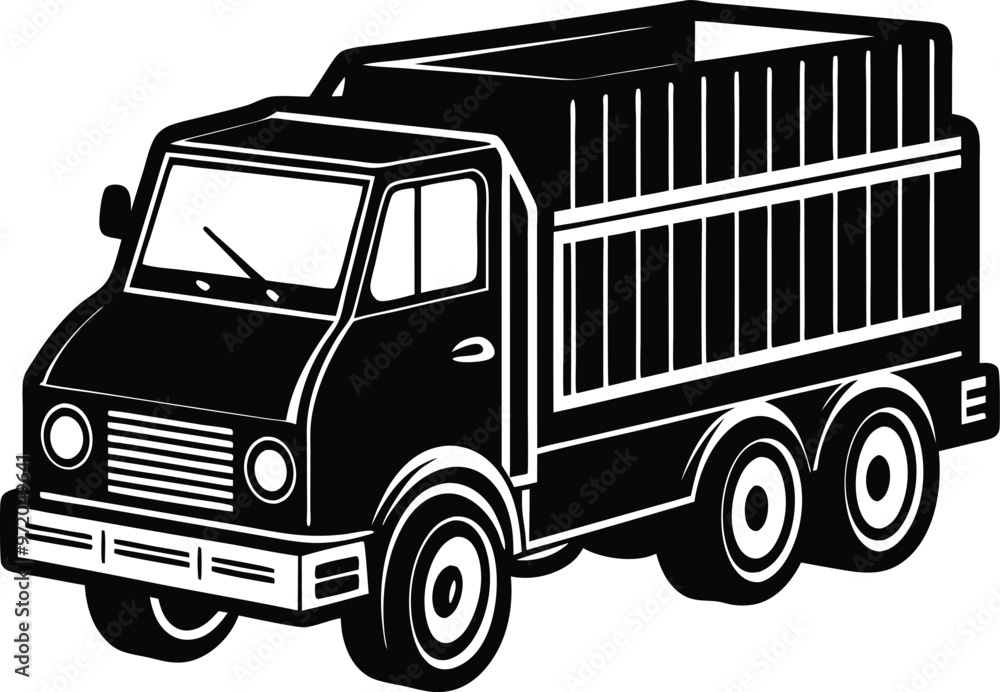 black truck vector illustration silhouette, Print black truck vector illustration silhouette, Print