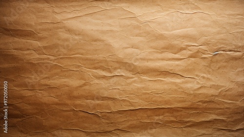 Horizontal view of soft and natural kraft paper texture