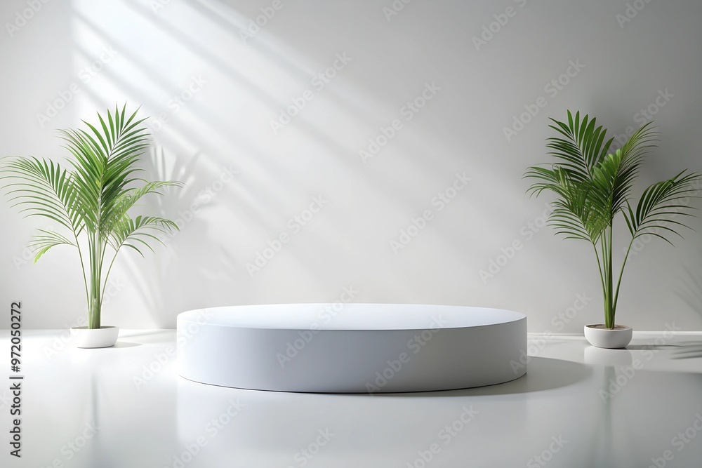 Photo Minimal empty podium for product presentation on white background Photo Minimal empty podium for product presentation on white background