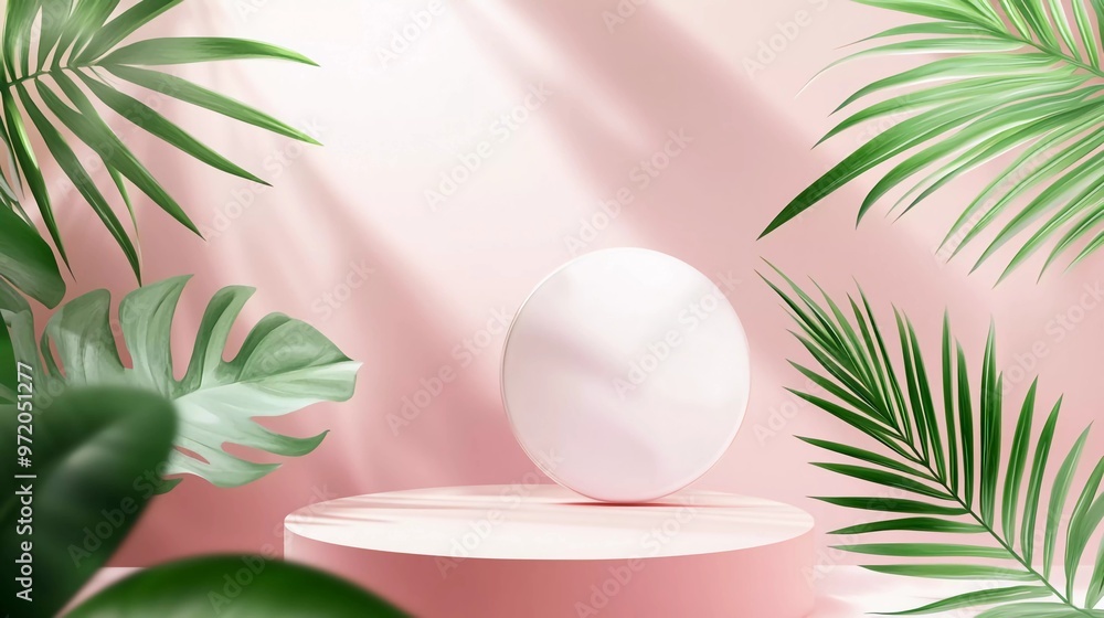 Cosmetic background for product, branding and packaging presentation. geometry shape square molding on podium stage with tropical leaf background. nice vector design
Cosmetic background for product, branding and packaging presentation. geometry shape square molding on podium stage with tropical leaf background. nice vector design